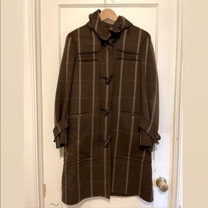 Asprey London Brown Plaid Cashmere Coat